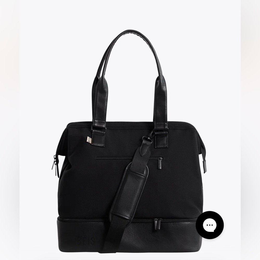 BEIS Black Mini Weekender Travel Bag